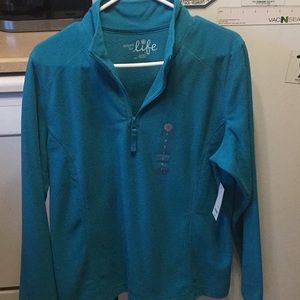Made for life pullover jacket blue size large
